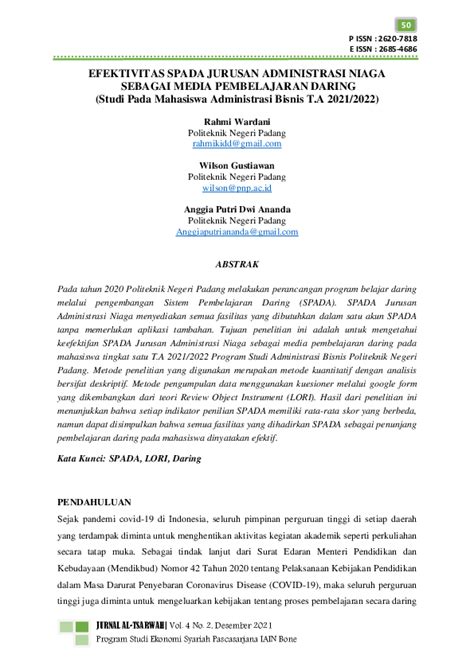 (PDF) EFEKTIVITAS SPADA JURUSAN ADMINISTRASI NIAGA .